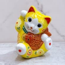 【黃耀吉運】日本九谷燒招財貓 | 黃櫻鯉