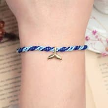 幸福線 編織 人魚 鍍金 魚尾 海洋 紅線 手鍊 氣質 雙魚 公主