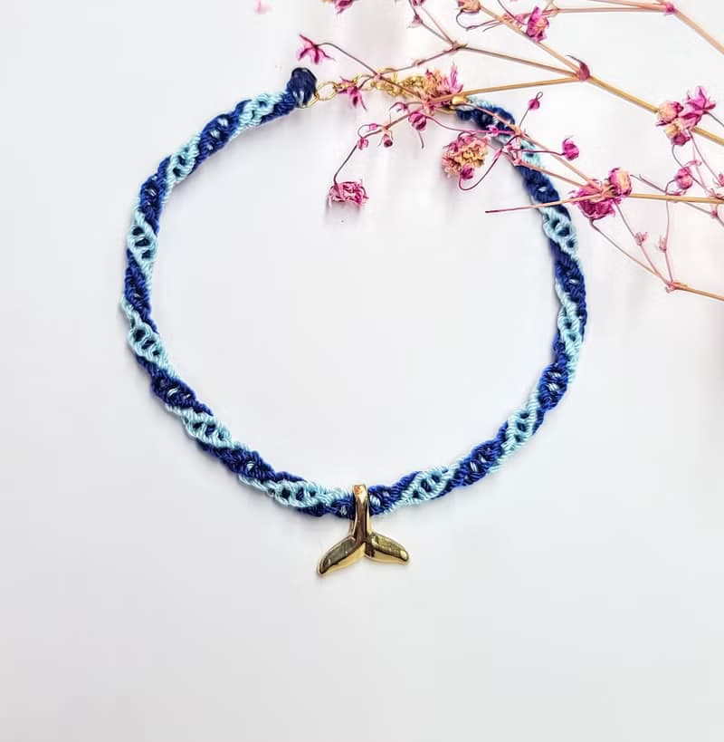 幸福線 編織 人魚 鍍金 魚尾 海洋 紅線 手鍊 氣質 雙魚 公主