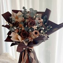 wbfxhm/ 美拉德花束 煙燻巧克力不凋玫瑰花束