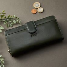 真皮女用長夾 / 大容量長夾拉鍊包 / 真皮長夾_綠/藍2色任選F3475