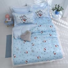 Hello Kitty-萊賽爾天絲-床包被套組- 海洋甜心-藍-滿版-正版授權