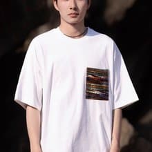 新中式復古 棉麻口袋短袖T恤