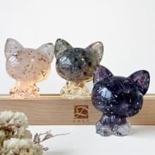智慧水晶微笑美短貓 L號 貓奴 |生日禮物 新年裝飾|白水晶