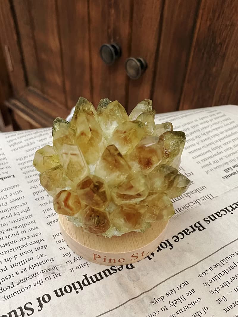 能量擺件 黃水晶 原礦 晶簇 原石 擴香招財消磁石燈