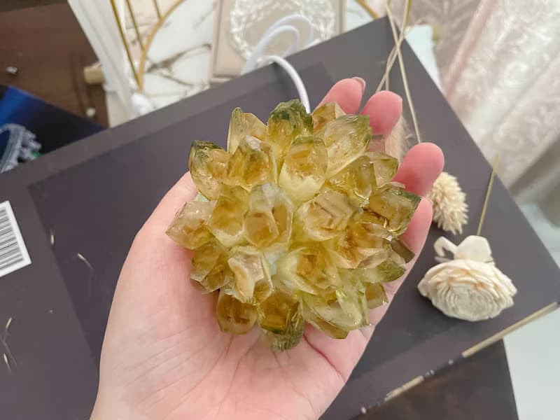 能量擺件 黃水晶 原礦 晶簇 原石 擴香招財消磁石燈