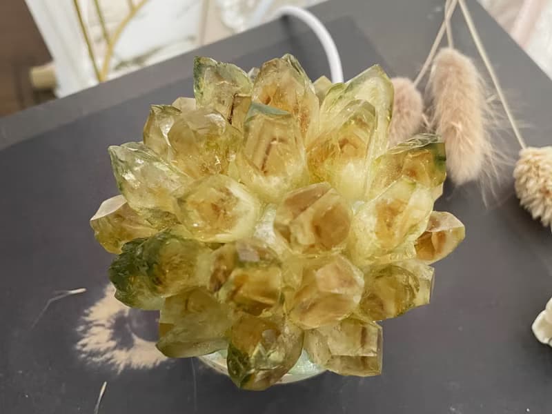 能量擺件 黃水晶 原礦 晶簇 原石 擴香招財消磁石燈
