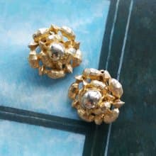 Vintage Jewelry 西洋古董飾品 原始溫度 金色調 夾式耳環