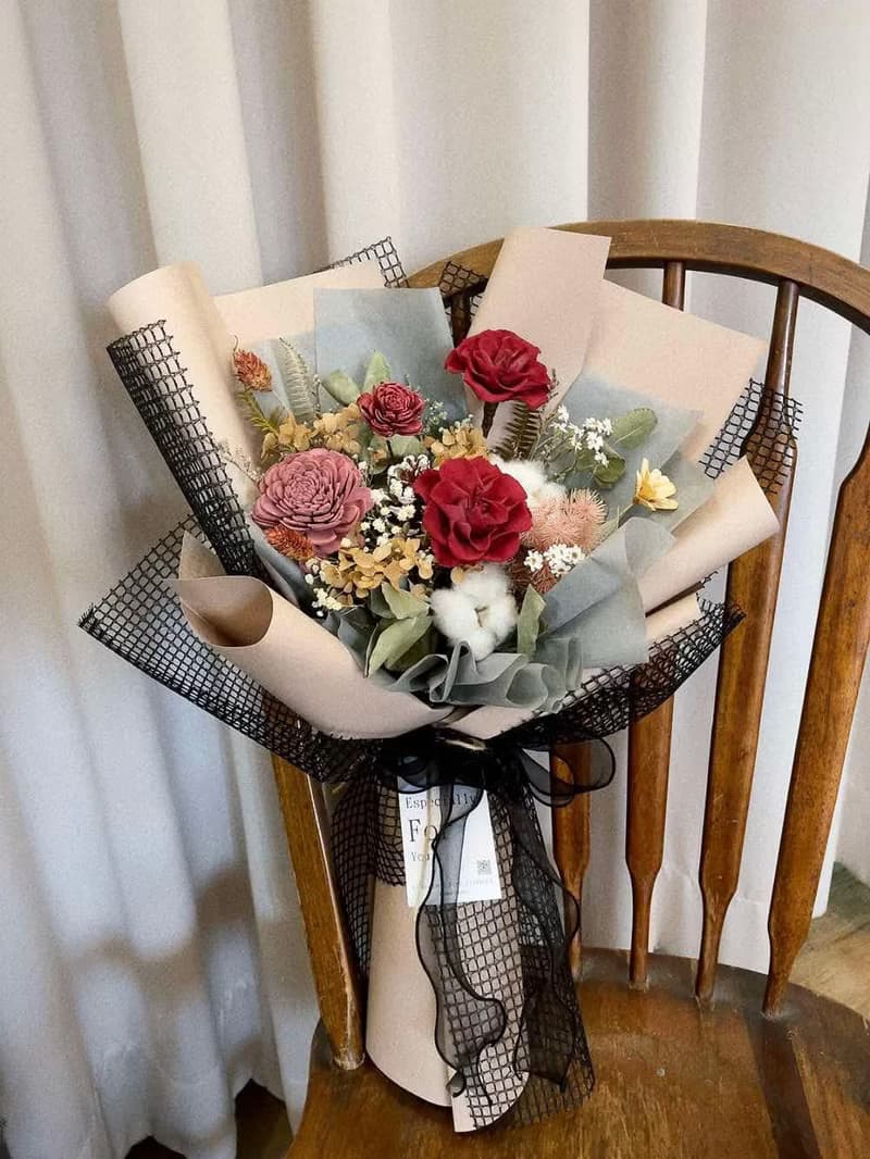 永生玫瑰【黑色莓果】求婚花束 情人節花束 母親節花束 生日花束