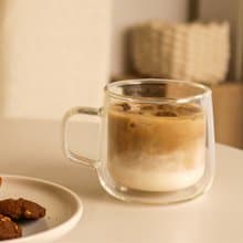 CO雙層把手玻璃杯300ml