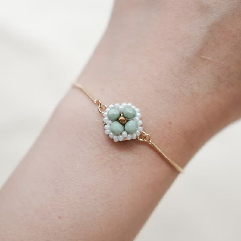 描邊小花手鍊-金