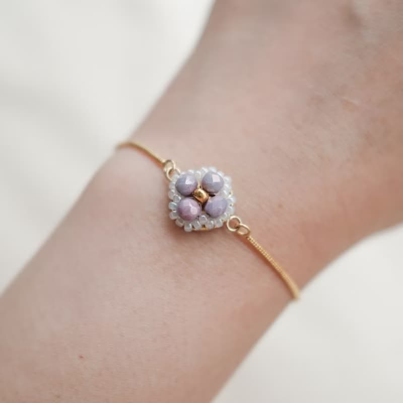 描邊小花手鍊-金