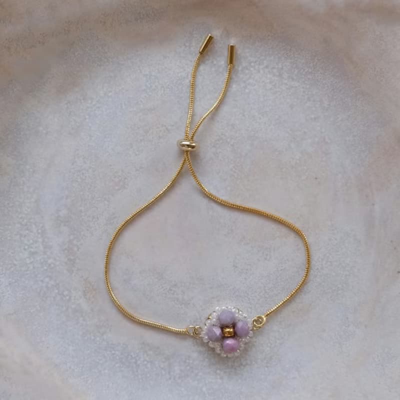 描邊小花手鍊-金