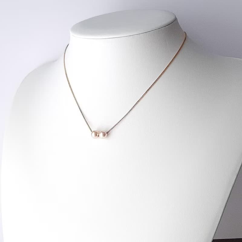 K18　チェーンネックレス　あこや真珠　 パールネックレス　あこやパール　スルーネックレス pearl necklace 珍珠項鍊 珍珠项链 진주목걸이