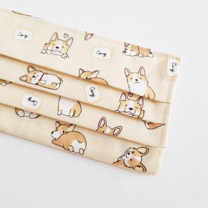 【柯基 柴犬 刺蝟】 棉質口罩套 成人 二層紗 25天出貨 可寄國外