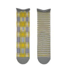 カナリア タータン・canary_tartan / organic cotton  /socks