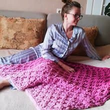 Pink Blanket For Couch Knit Woven Warm Soft Blanket