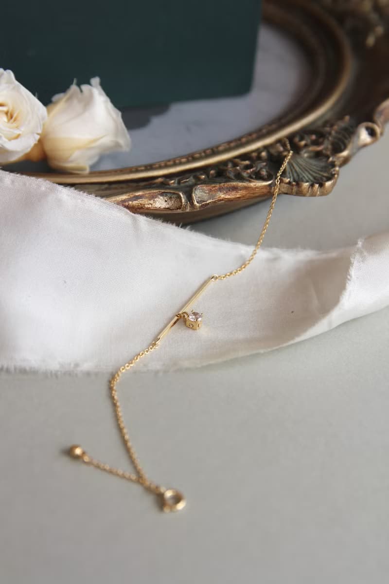 手錬 幼手鍊 鎖骨手鍊 水滴珠手鍊 鍍金超幼手鍊 迷你鋯石幼手鍊