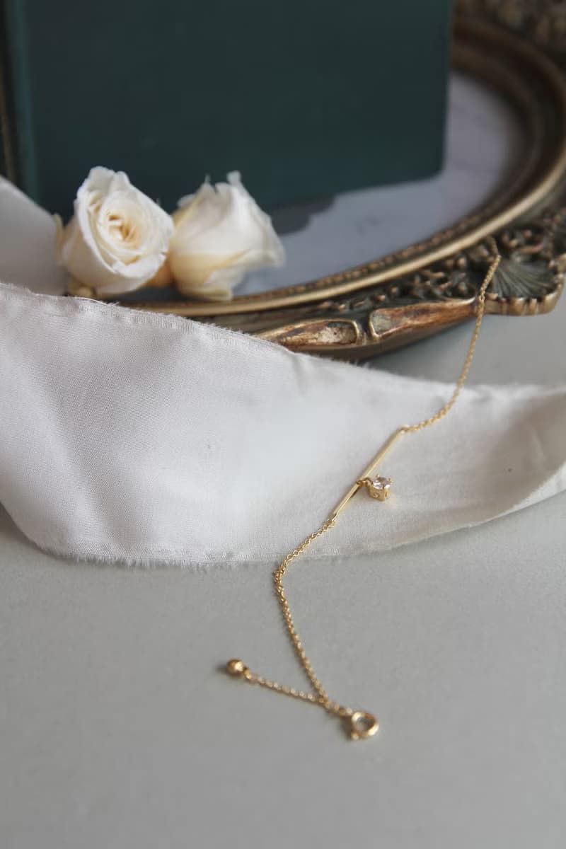 手錬 幼手鍊 鎖骨手鍊 水滴珠手鍊 鍍金超幼手鍊 迷你鋯石幼手鍊