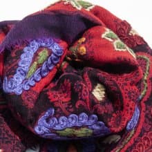 喀什米爾Cashmere/水煮羊毛披肩/針織圍巾/刺繡圍巾/羊絨披巾-花