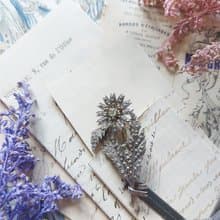 現貨在台-法國古董純銀白鐵礦花束胸針【法國古董珠寶】