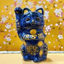 【青墨招財】日本清水燒招財貓 | 青墨花火 - 億万両