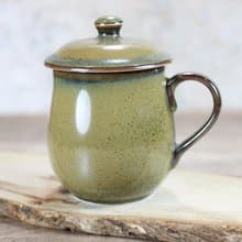 【母親節禮物】300ml 茶末釉蓋杯 帶蓋馬克杯 鶯歌名家葉敏祥作品