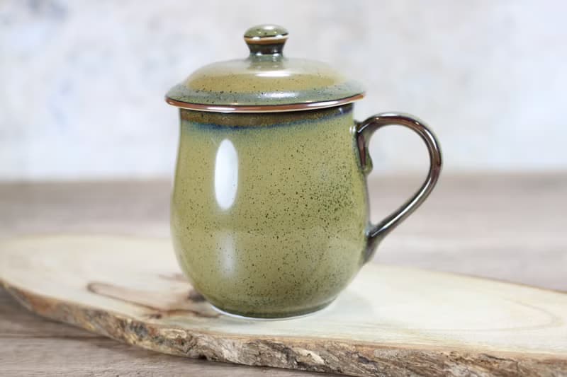 【母親節禮物】300ml 茶末釉蓋杯 帶蓋馬克杯 鶯歌名家葉敏祥作品