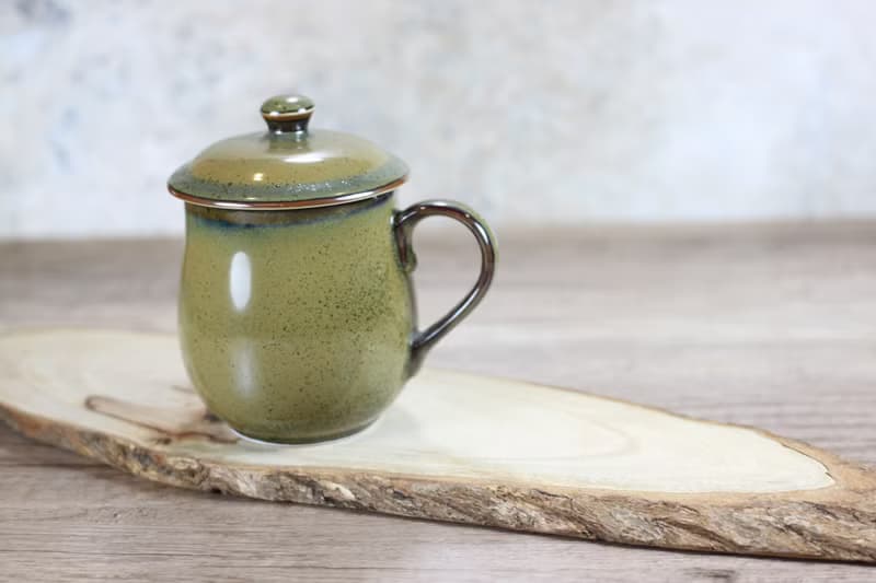 【母親節禮物】300ml 茶末釉蓋杯 帶蓋馬克杯 鶯歌名家葉敏祥作品