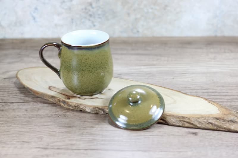 【母親節禮物】300ml 茶末釉蓋杯 帶蓋馬克杯 鶯歌名家葉敏祥作品