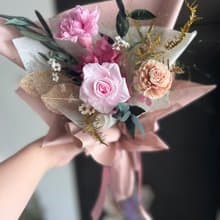 永生玫瑰花束/康乃馨花束/母親節花禮/永生康乃馨