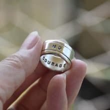 拒絕的勇氣 手制純銀可轉動指環寬臂戒指