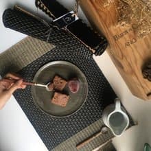 Set 2, black white grid Housewarming Gifts placemat, table mat, jute platemat