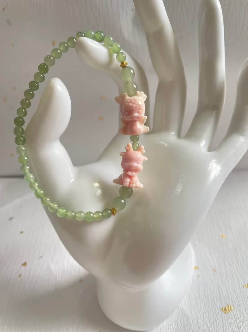 奈良小鹿春日碧绿  碧玉女王貝胭脂貝手鍊手串