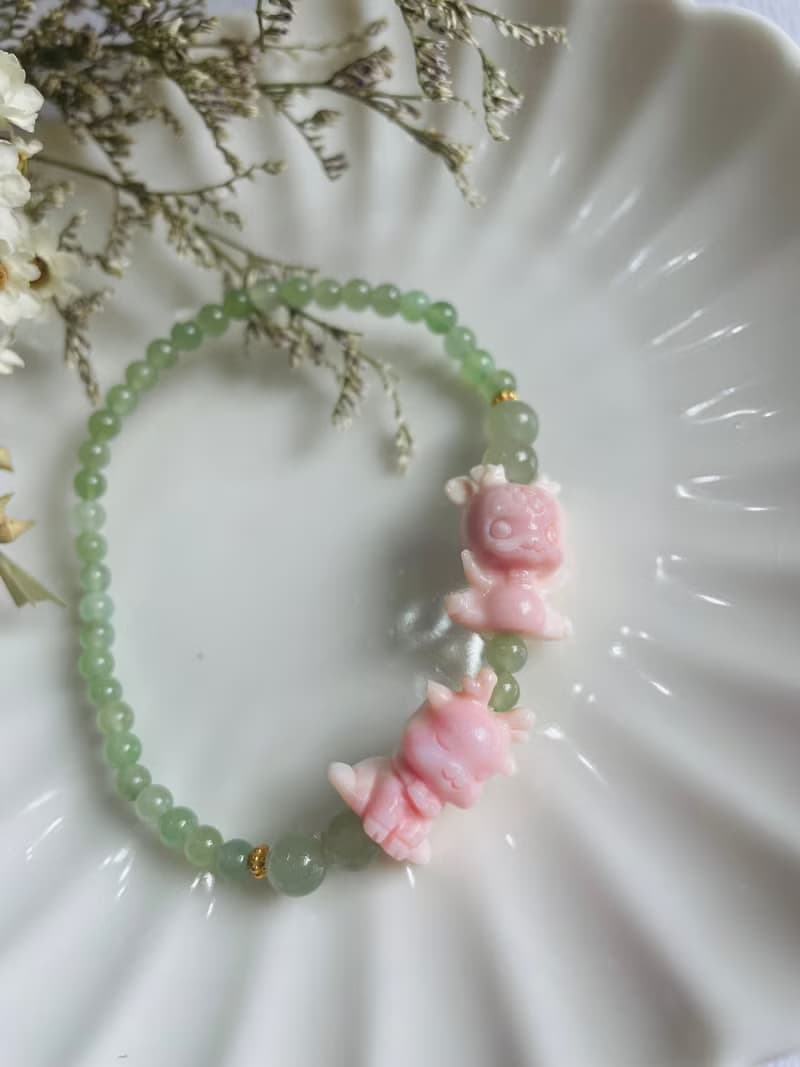 奈良小鹿春日碧绿  碧玉女王貝胭脂貝手鍊手串