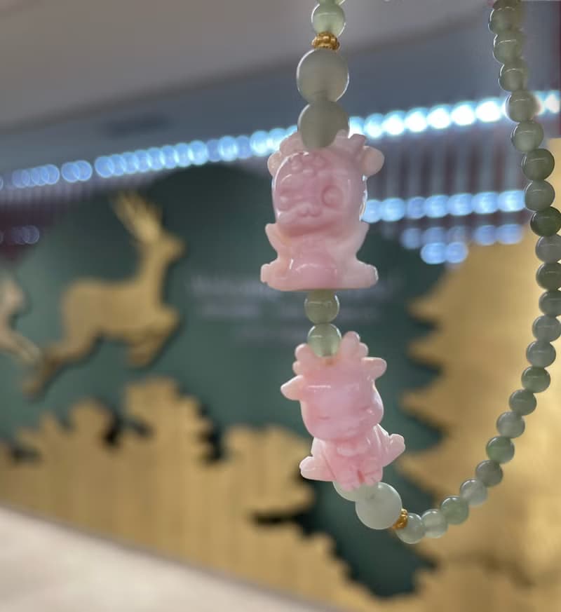 奈良小鹿春日碧绿  碧玉女王貝胭脂貝手鍊手串