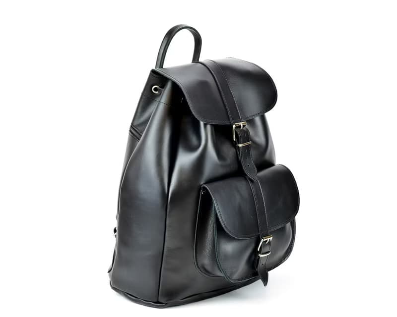 Extra Large Leather Backpack, College Backpack, Black Leather Backpack Handmade