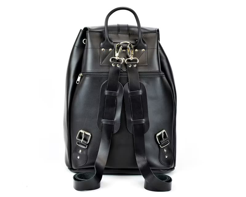 Extra Large Leather Backpack, College Backpack, Black Leather Backpack Handmade