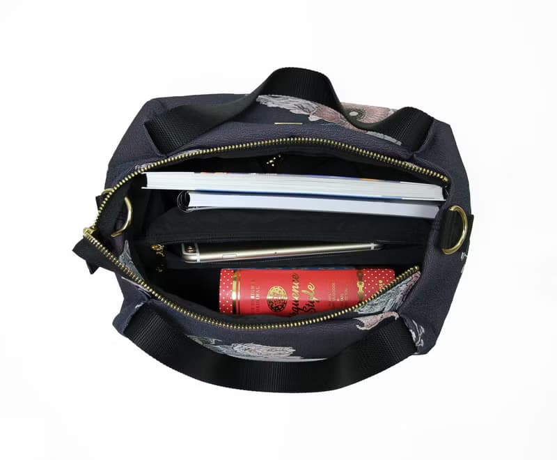 斜背包 南瓜 / 防潑水 平織緹花 魔女小星貓