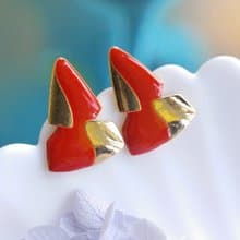 Vintage Jewelry 西洋古董飾品 復古普普 拼接 針式耳環