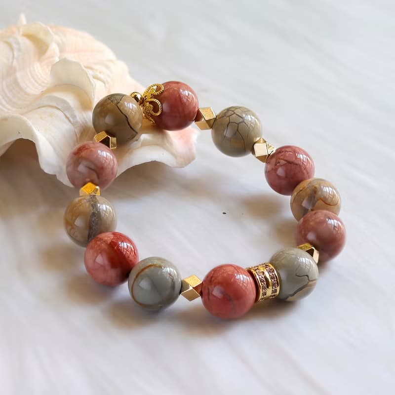 ||戈壁瑪瑙阿拉善||設計款開運能量水晶手鍊