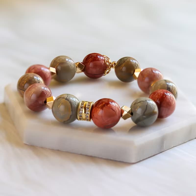 ||戈壁瑪瑙阿拉善||設計款開運能量水晶手鍊