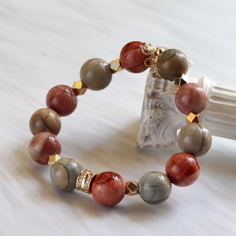 ||戈壁瑪瑙阿拉善||設計款開運能量水晶手鍊