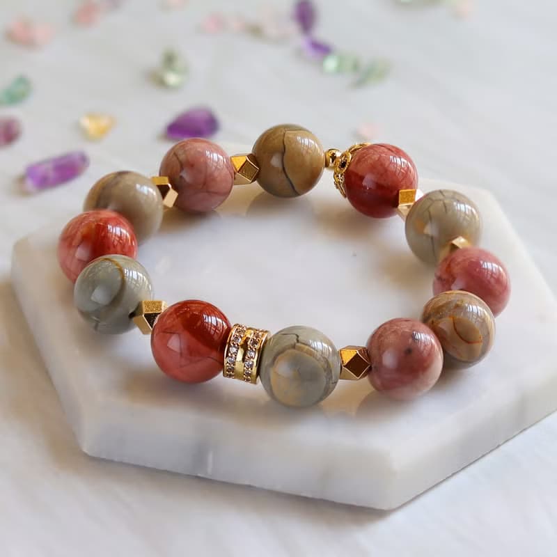 ||戈壁瑪瑙阿拉善||設計款開運能量水晶手鍊