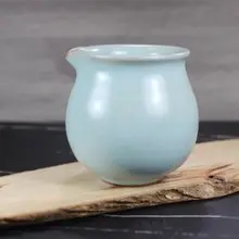 【送禮好物】360~400ml 汝窯無把 手拉坯 咖啡下壺 茶海 公道杯