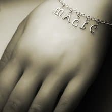 英文字母手工純銀手鍊 (26個字母可挑選自由組合)