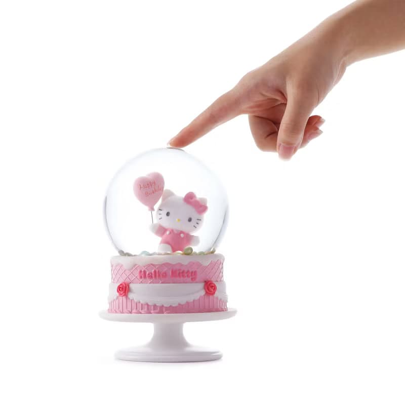 Hello Kitty 生日祝福 水晶球音樂盒生日聖誕交換禮物三麗鷗蛋糕