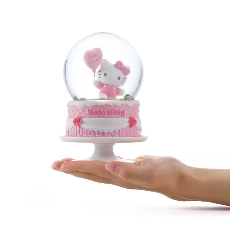 Hello Kitty 生日祝福 水晶球音樂盒生日聖誕交換禮物三麗鷗蛋糕