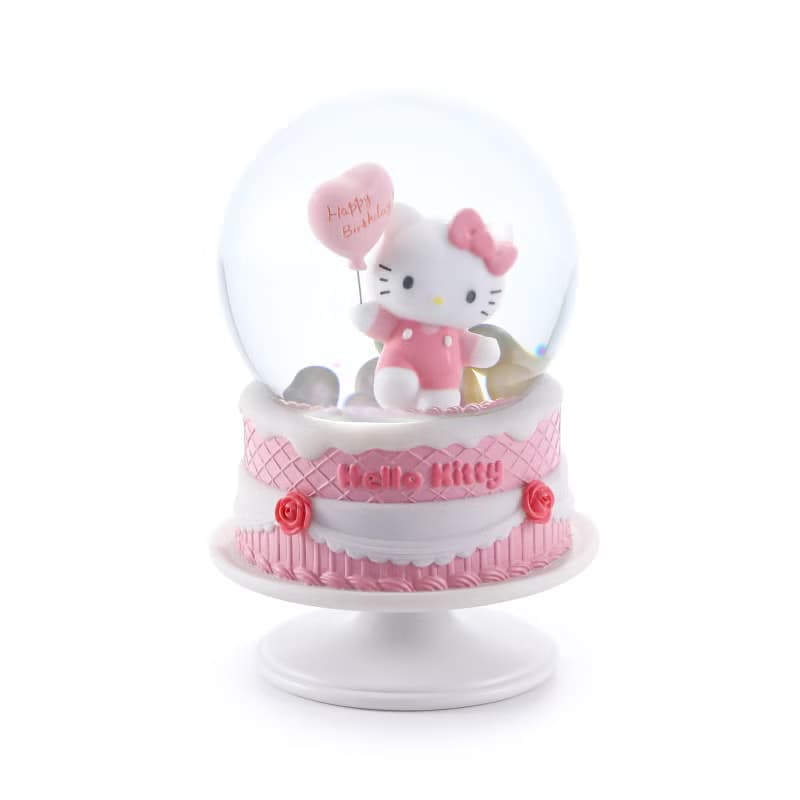 Hello Kitty 生日祝福 水晶球音樂盒生日聖誕交換禮物三麗鷗蛋糕