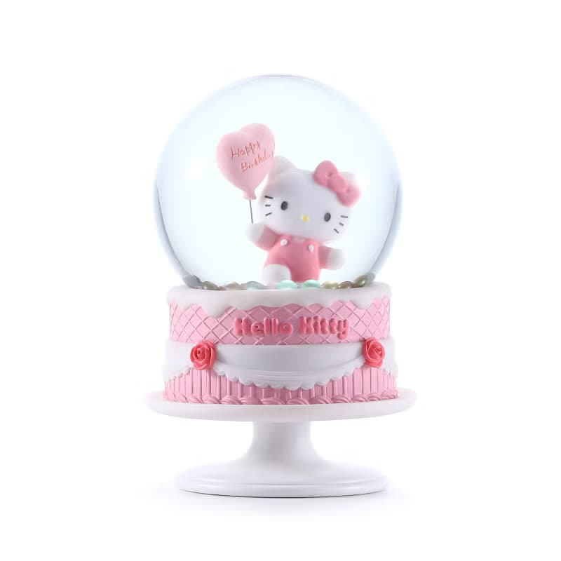 Hello Kitty 生日祝福 水晶球音樂盒生日聖誕交換禮物三麗鷗蛋糕